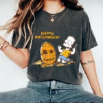 The Simpsons Washed T-shirts - Bart Carves a Homer Pumpkin Halloween